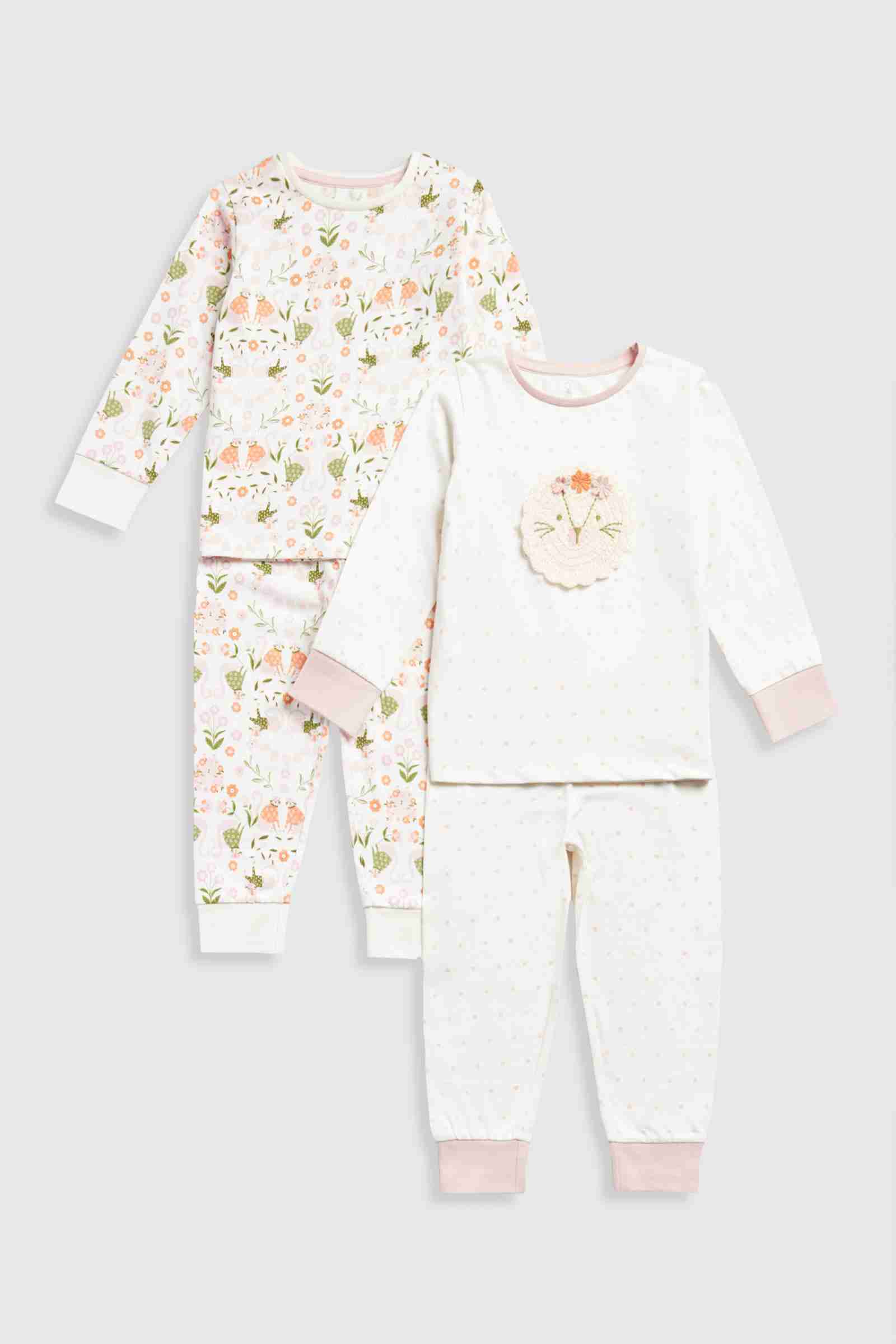 Mothercare Girls Majestic Jungle Long Sleeves 100% Cotton 4 - Piece Pyjama Set - Cream - Mothercare Mothercare Girls Majestic Jungle Long Sleeves 100% Cotton 4 - Piece Pyjama Set - Cream - Mothercare