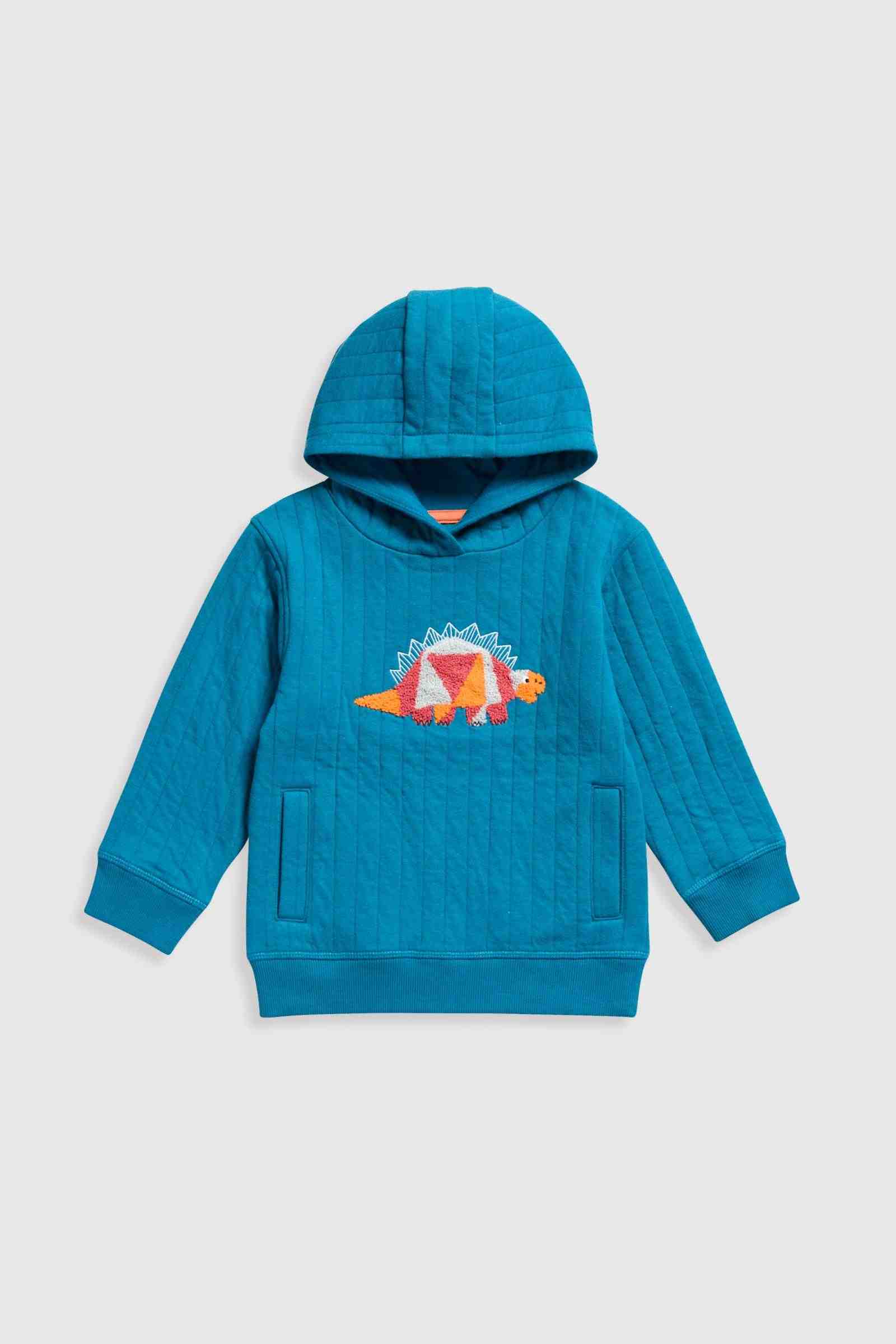 Mothercare Boys Dino Quilted Crew Neck Hoodie - Blue - Mothercare | Mothercare Mothercare Boys Dino Quilted Crew Neck Hoodie - Blue - Mothercare | Mothercare
