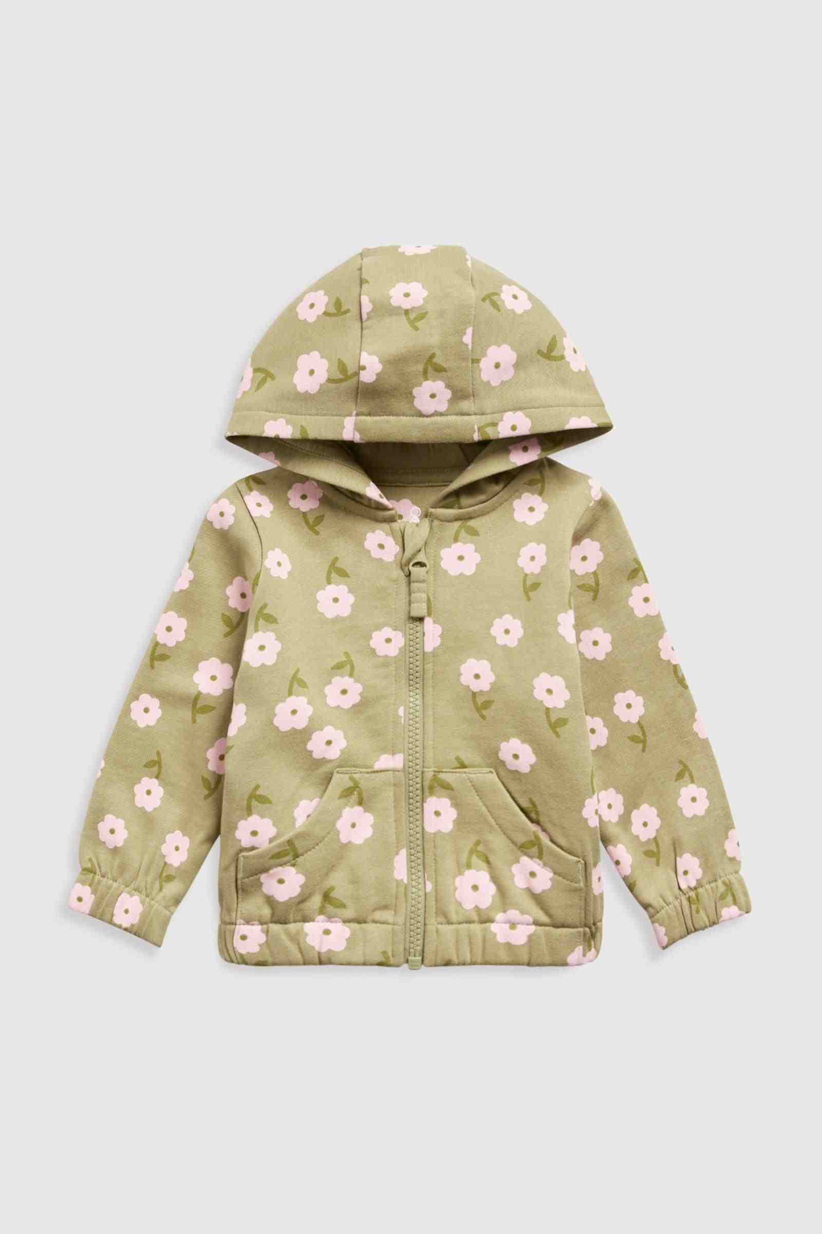 Mothercare Girls Flower 100% Cotton Zip - Up Hoodie - Khaki - Mothercare | Mothercare Mothercare Girls Flower 100% Cotton Zip - Up Hoodie - Khaki - Mothercare | Mothercare