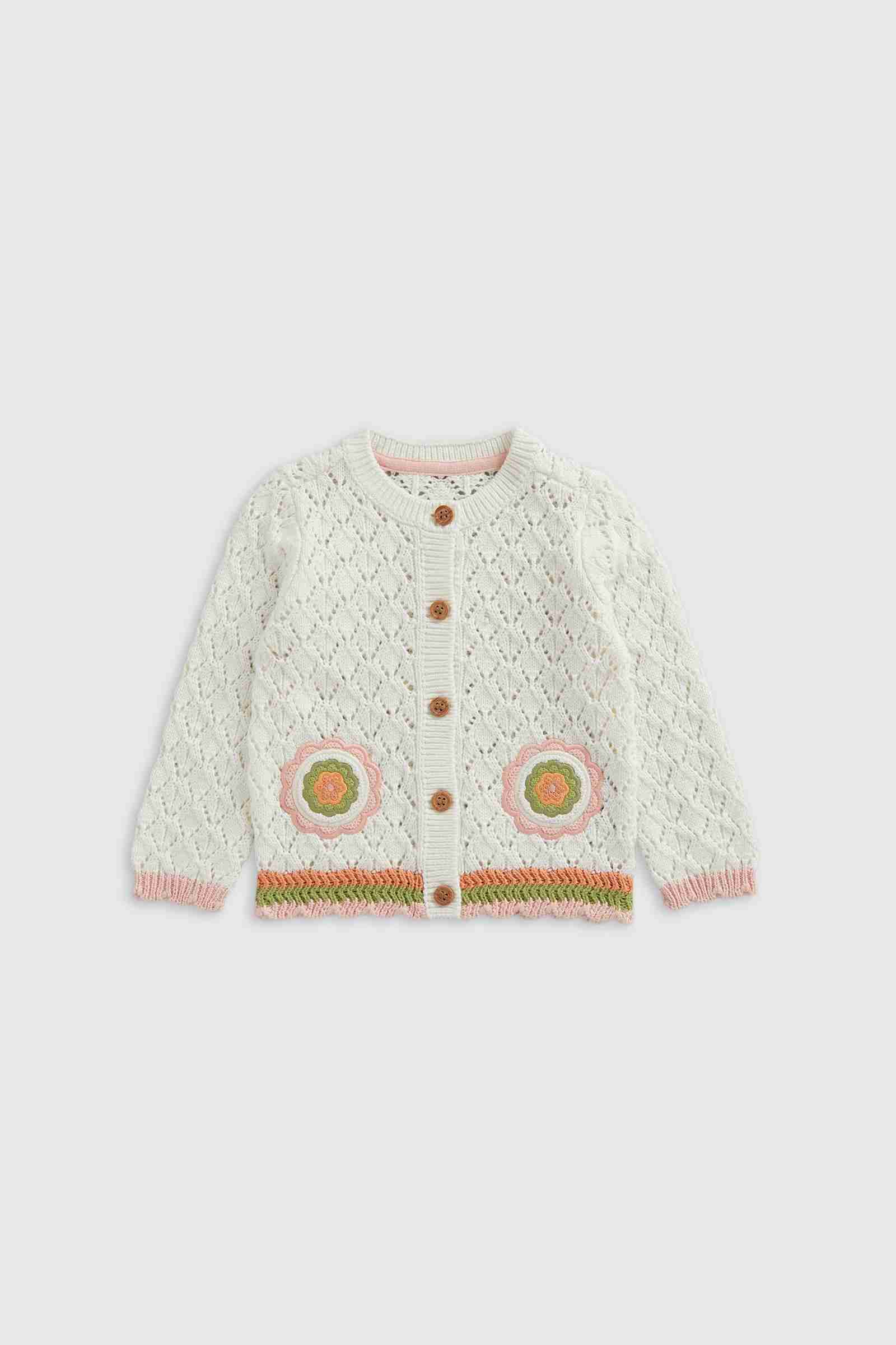 Mothercare Girls Majestic Jungle 100% Cotton Long - Sleeves Crochet Flower Cardigan - Cream - Mothercare | Mothercare Mothercare Girls Majestic Jungle 100% Cotton Long - Sleeves Crochet Flower Cardigan - Cream - Mothercare | Mothercare