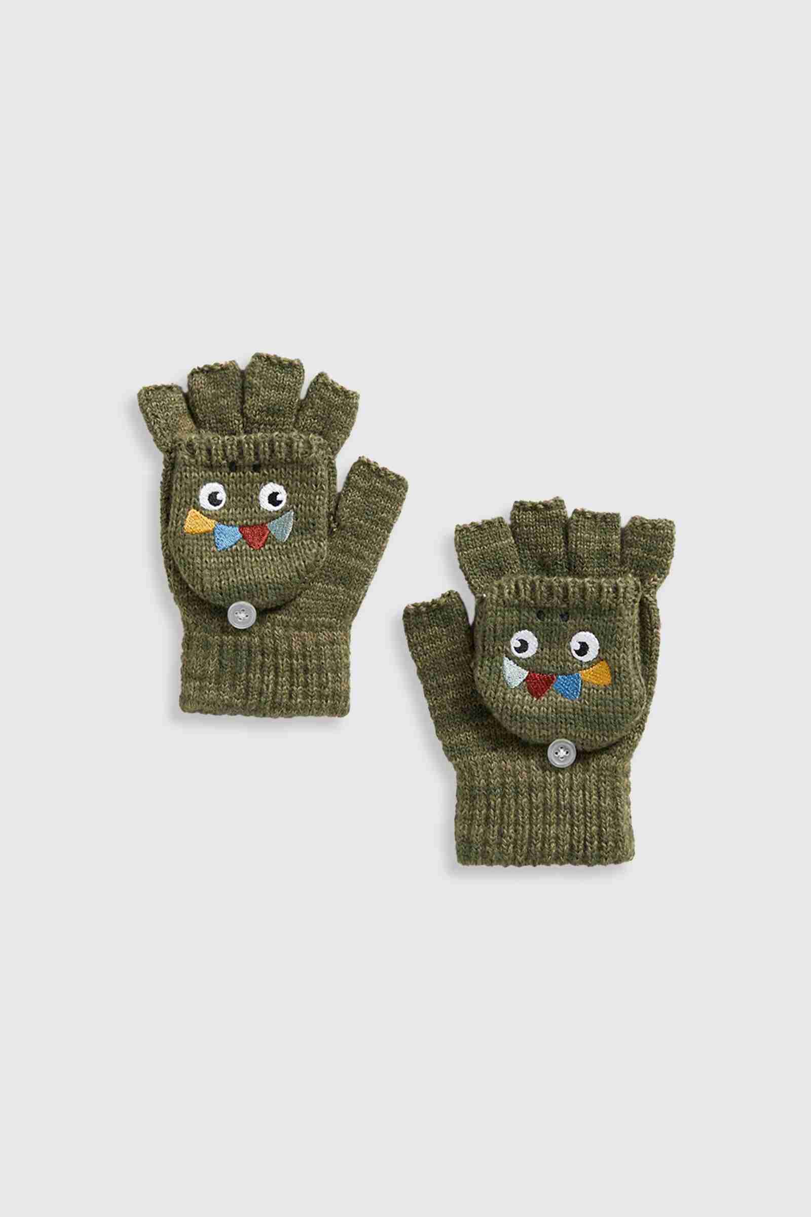 Mothercare Boys Dinosaur Knitted Flip Mitts - Green - Mothercare | Mothercare Mothercare Boys Dinosaur Knitted Flip Mitts - Green - Mothercare | Mothercare