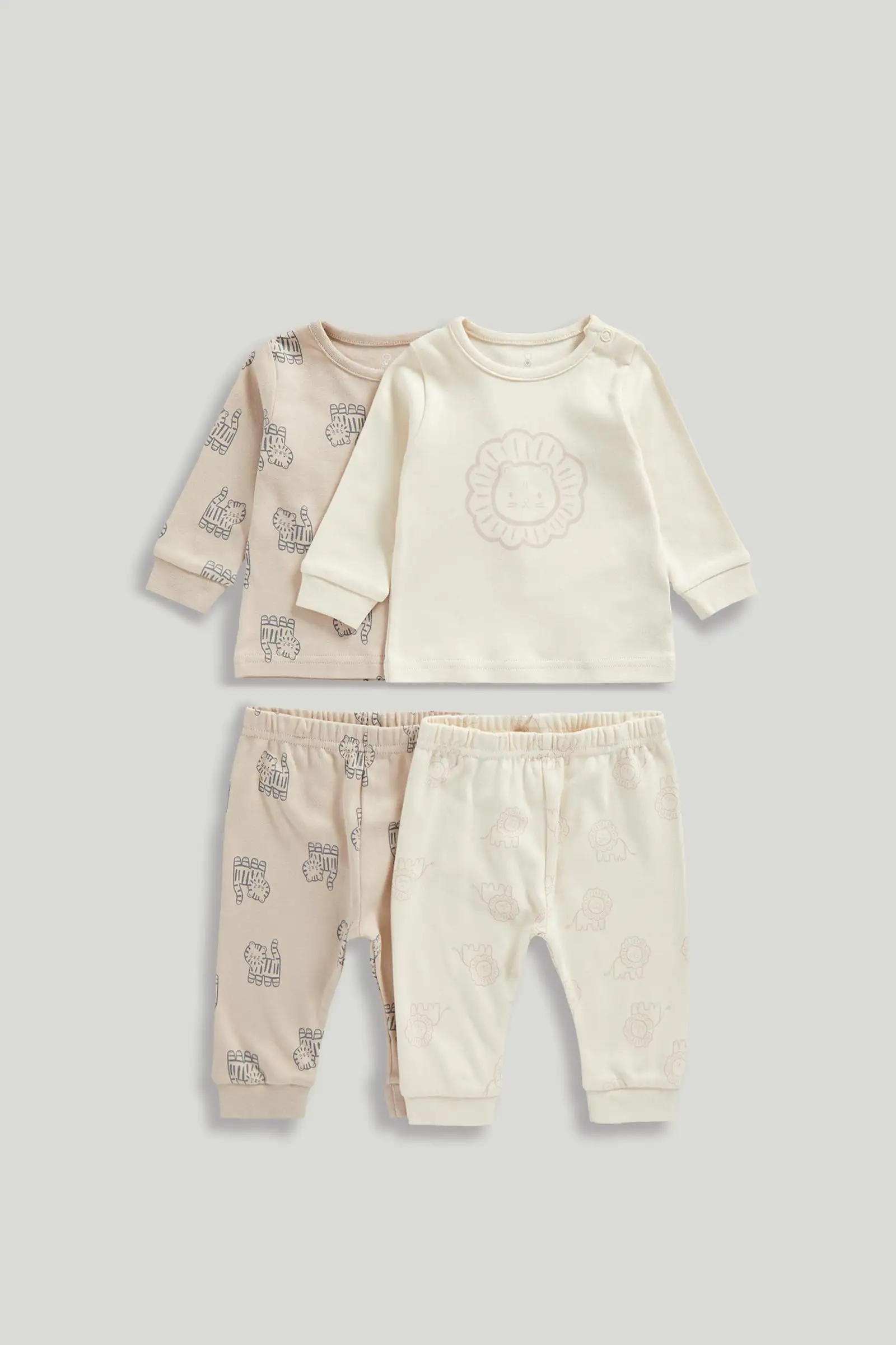 Mothercare Essentials Boys Big Cats 4 - Piece Baby Pyjama Set - Light Brown - Mothercare | Mothercare Mothercare Essentials Boys Big Cats 4 - Piece Baby Pyjama Set - Light Brown - Mothercare | Mothercare