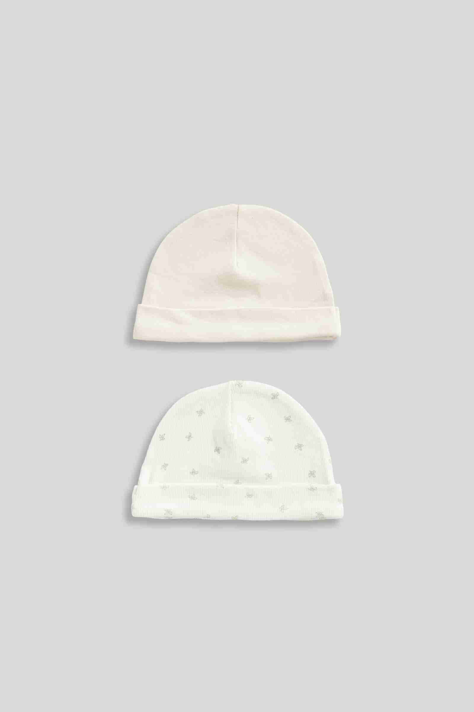 Mothercare Unisex Classic Soft Melody Baby Hats - Pack of 2 - Cream - Mothercare Mothercare Unisex Classic Soft Melody Baby Hats - Pack of 2 - Cream - Mothercare