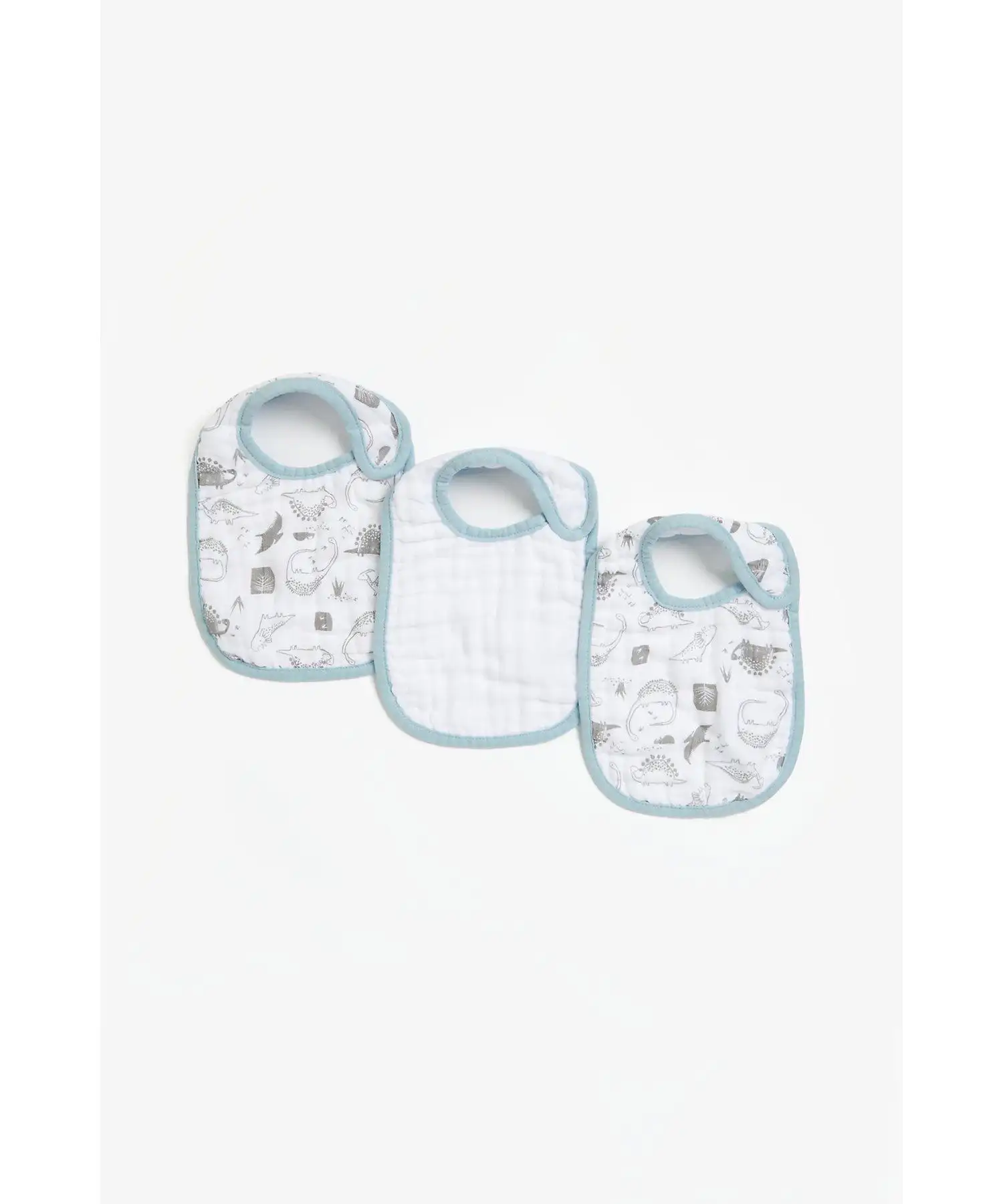 Mothercare Dino Muslin Bibs - Pack of 3 - Blue - Mothercare | Mothercare Mothercare Dino Muslin Bibs - Pack of 3 - Blue - Mothercare | Mothercare
