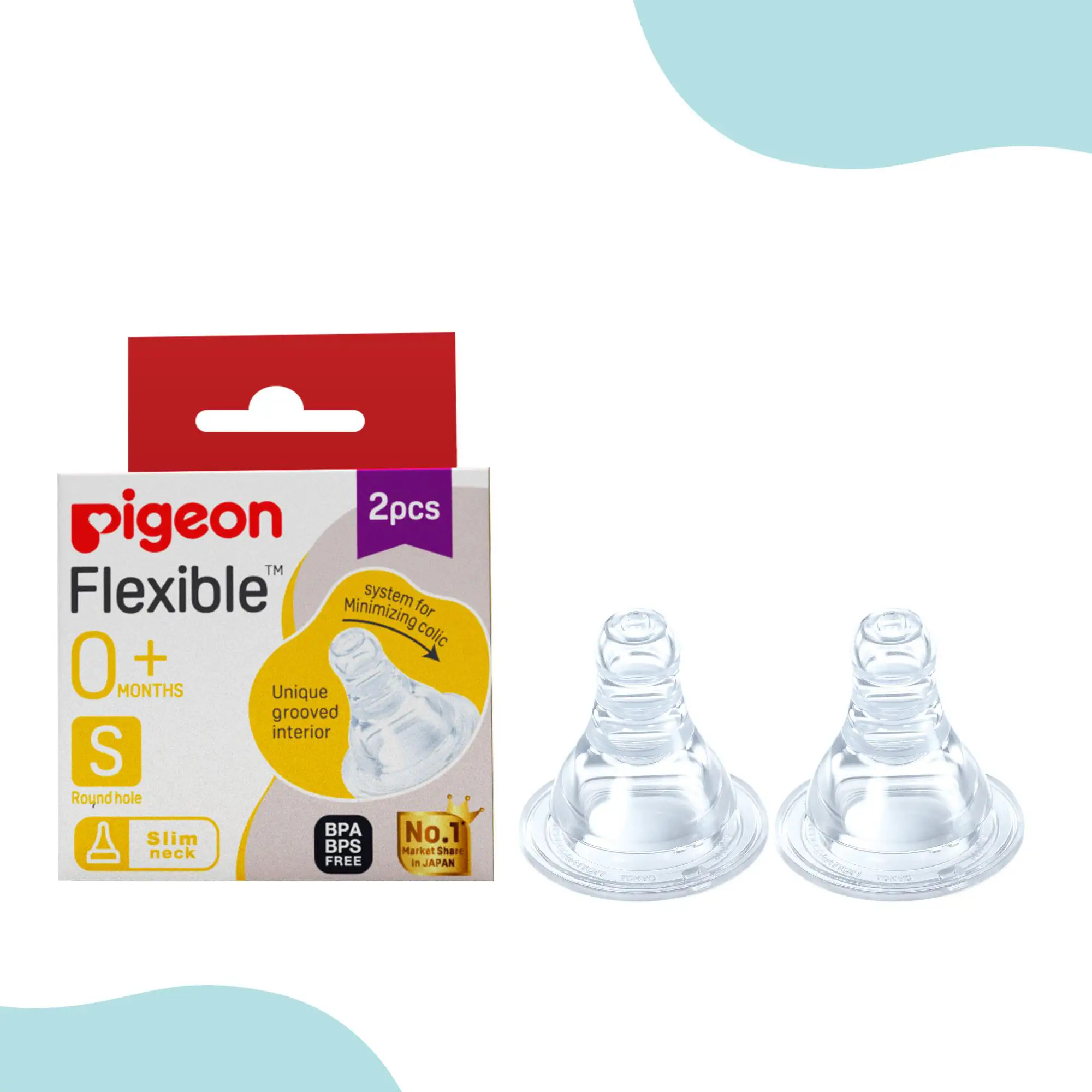 Pigeon Peristaltic Nipples Small - Pack of 2 - Transparent - PIGEON | Mothercare Pigeon Peristaltic Nipples Small - Pack of 2 - Transparent - PIGEON | Mothercare