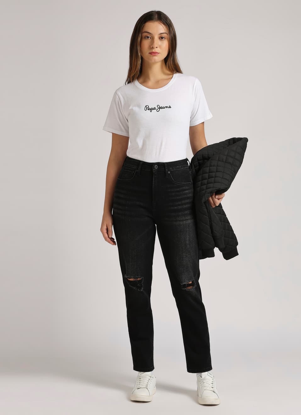 Black High Waist Tapered Mom Jeans Black High Waist Tapered Mom Jeans