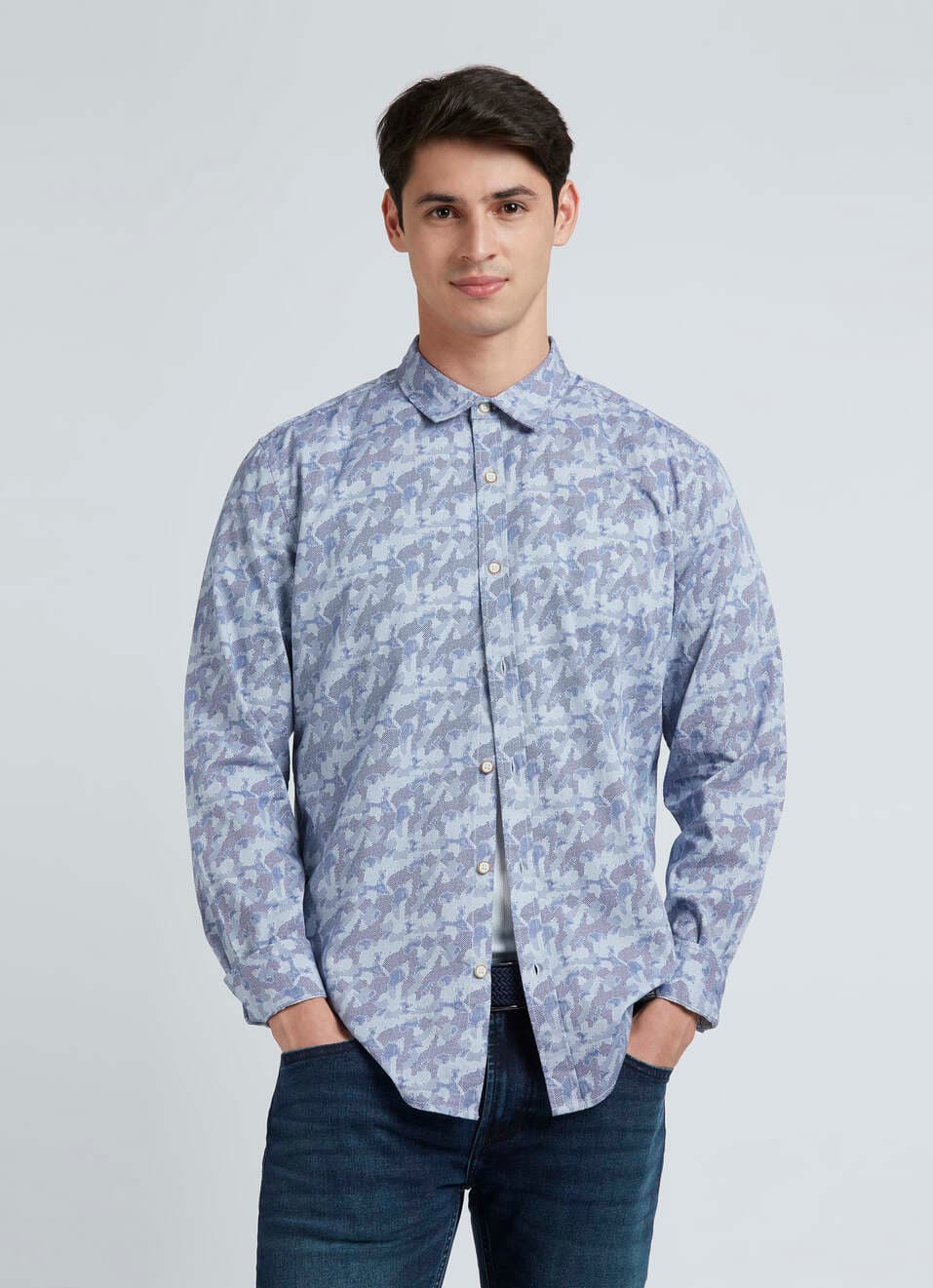 Blue Printed Full Sleeve Shirt | Pepe Jeans India | Pepejeans Blue Printed Full Sleeve Shirt | Pepe Jeans India | Pepejeans