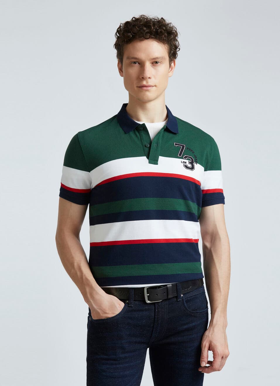 Green Stripes Short Sleeve Polo | Pepejeans Green Stripes Short Sleeve Polo | Pepejeans