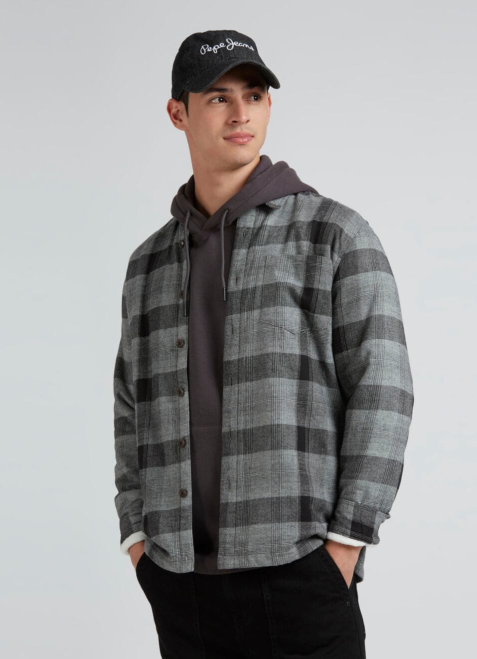 Grey Check Full Sleeve Oversized Shirt | Pepe Jeans India | Pepejeans Grey Check Full Sleeve Oversized Shirt | Pepe Jeans India | Pepejeans