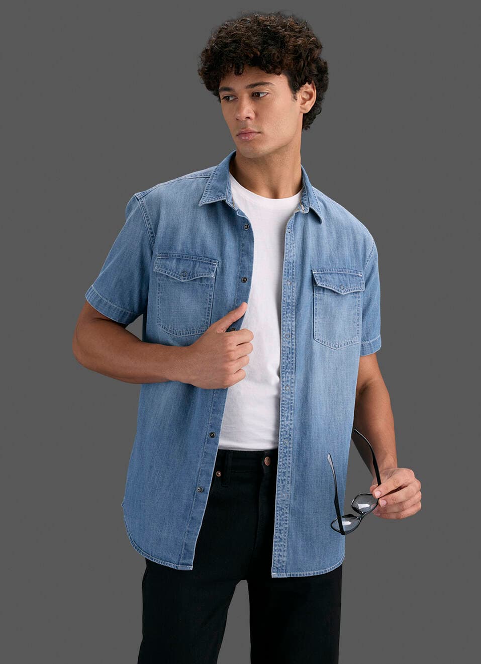 Men Blue Short Sleeve Denim Shirt | Pepejeans Men Blue Short Sleeve Denim Shirt | Pepejeans