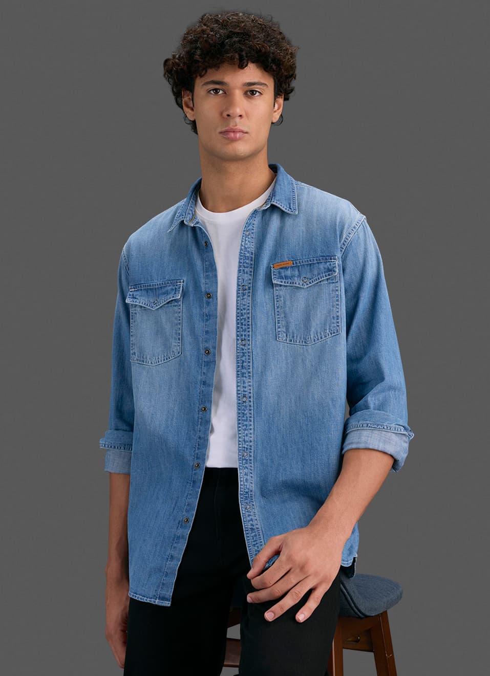 Men Blue Long Sleeve Denim Shirt | Pepejeans Men Blue Long Sleeve Denim Shirt | Pepejeans