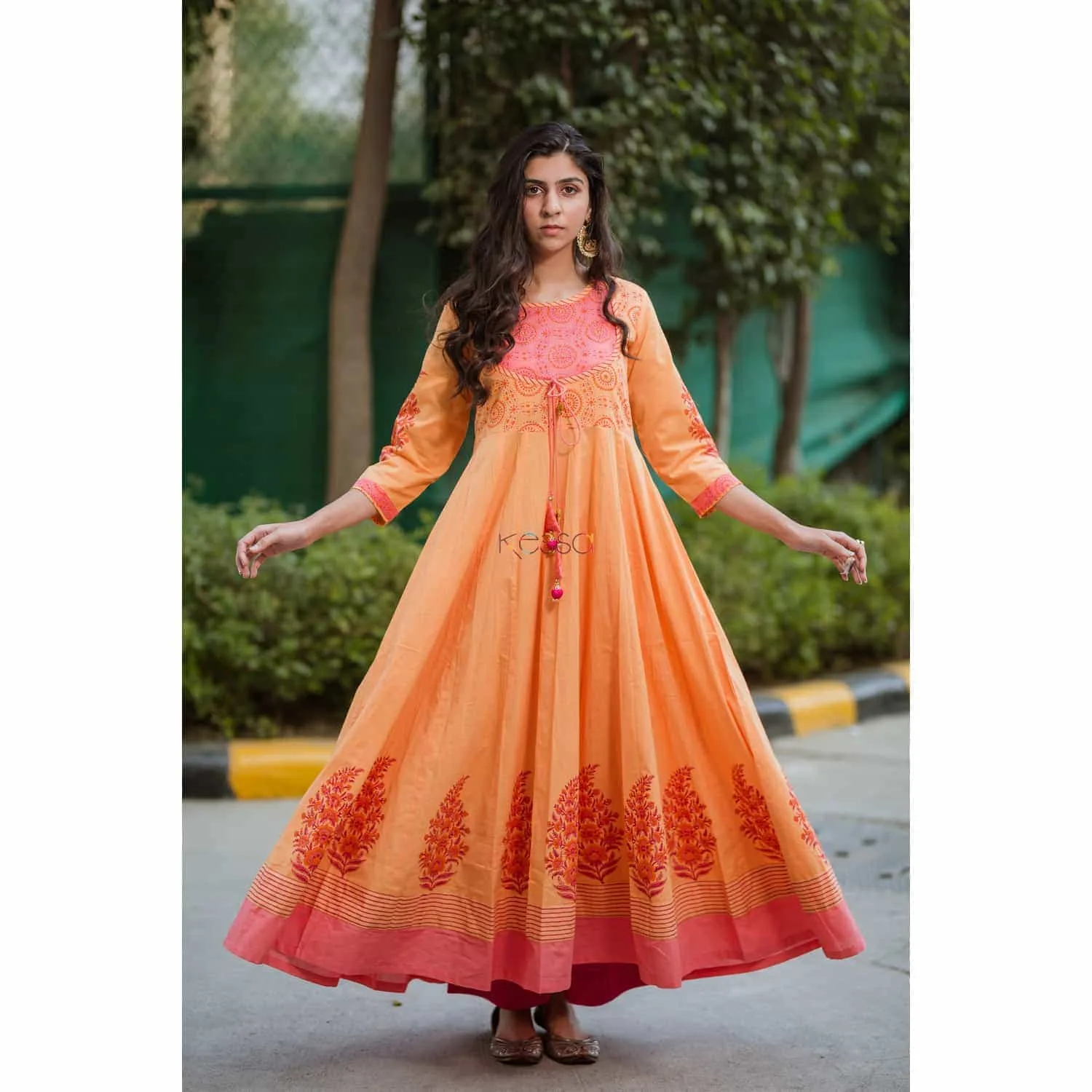Buy Superb WS358 Orange Pink Block-print Dress Online | Kusvaa | Kusvaa Buy Superb WS358 Orange Pink Block-print Dress Online | Kusvaa | Kusvaa