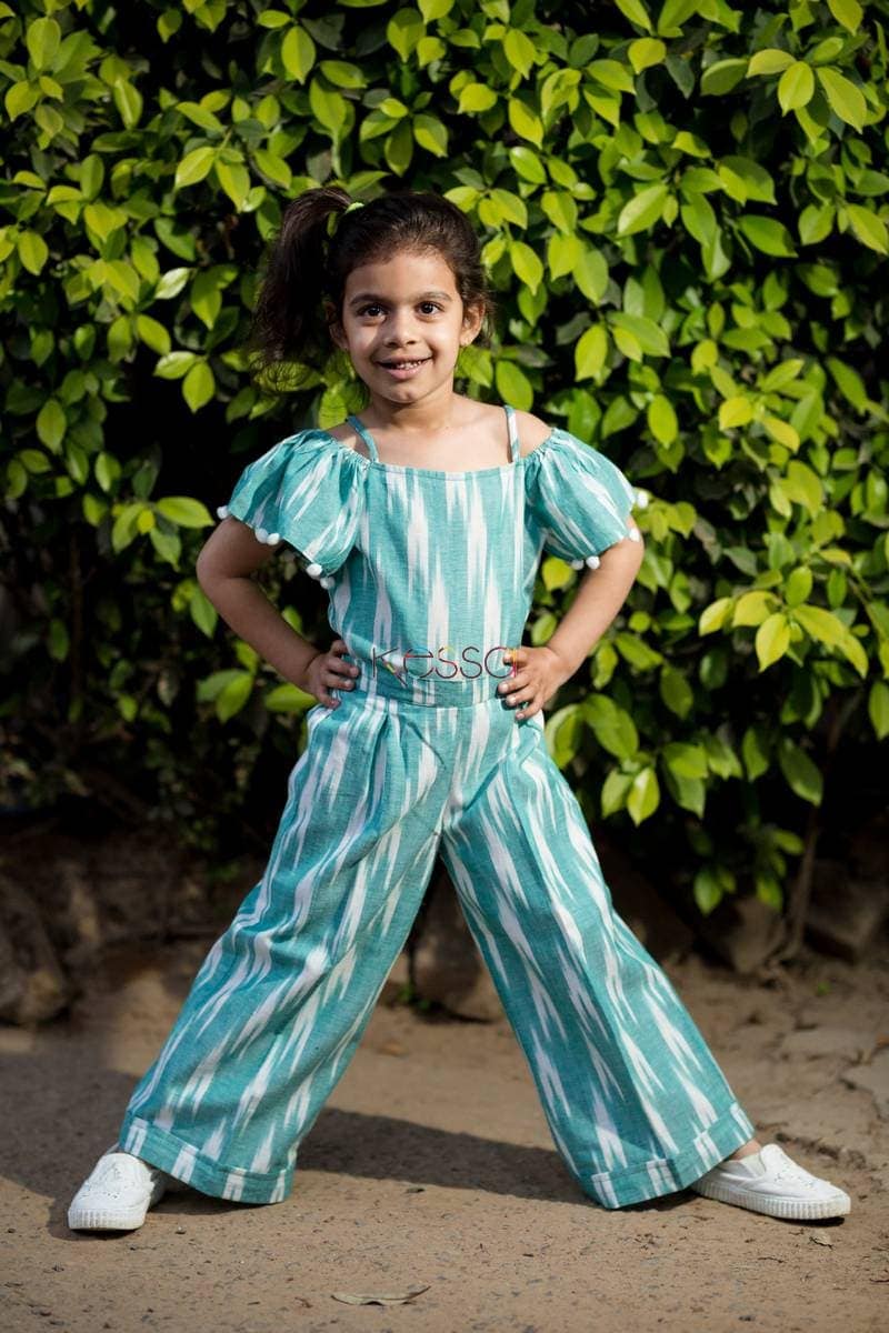 Buy Beautiful KKK04 Sea-Green Ikat Top With Culottes Online | Kusvaa Buy Beautiful KKK04 Sea-Green Ikat Top With Culottes Online | Kusvaa