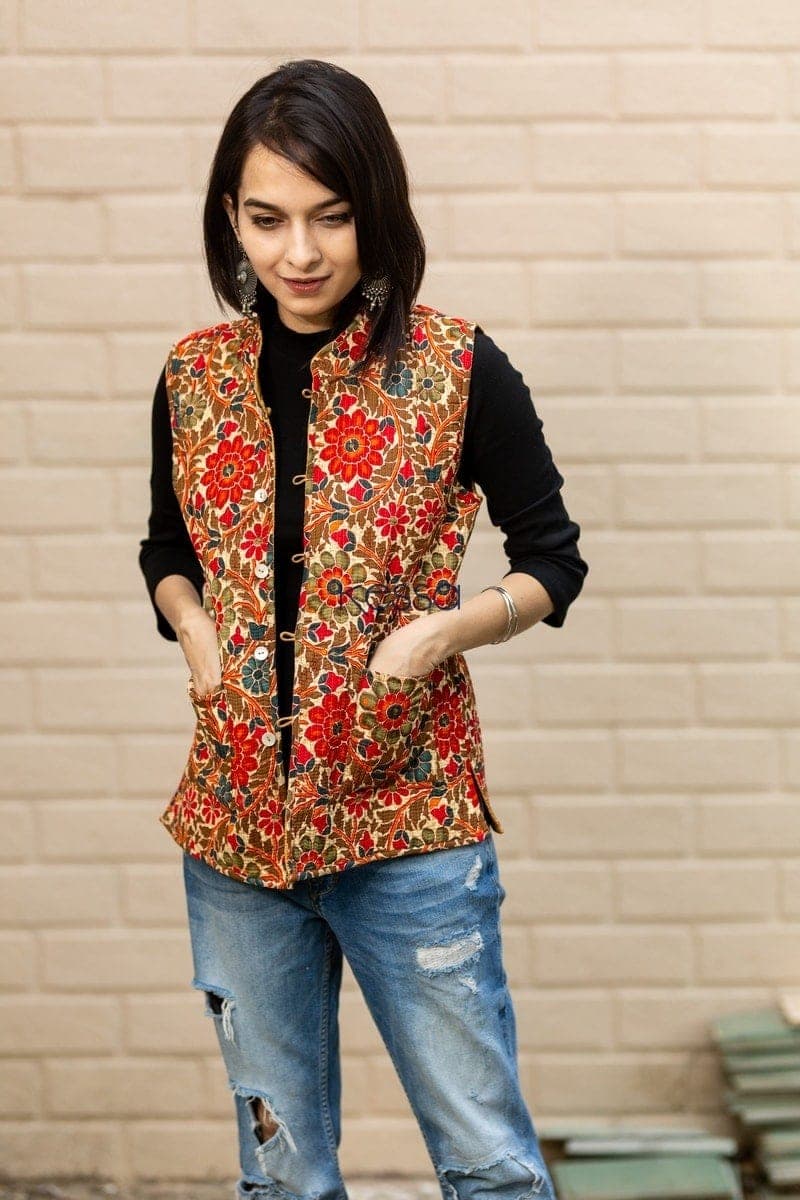 Buy Intriguing SJ04 Saffron Mango Double Side Half Jacket Online | Kusvaa Buy Intriguing SJ04 Saffron Mango Double Side Half Jacket Online | Kusvaa