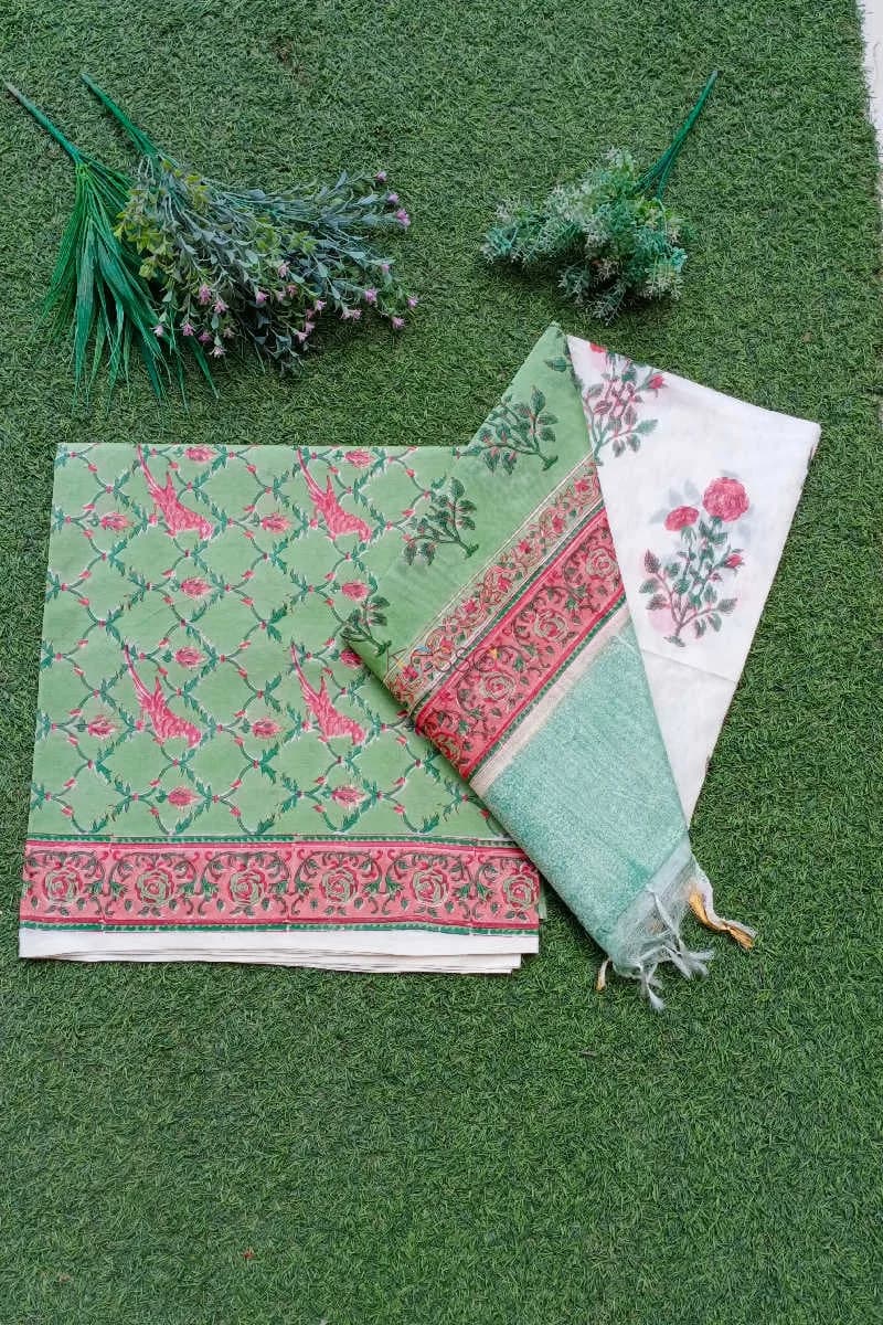 Buy Tantalizing KF37 Sage Green Block Printed Fabric With Chanderi Dupatta Online | Kusvaa | Kusvaa Buy Tantalizing KF37 Sage Green Block Printed Fabric With Chanderi Dupatta Online | Kusvaa | Kusvaa