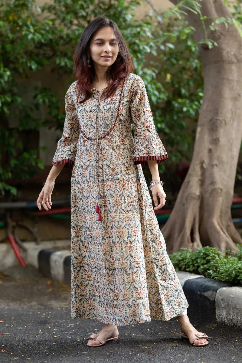 Buy Superb WA322A Kalamkari A-line Bell Sleeves Kurta Online | Kusvaa | Kusvaa Buy Superb WA322A Kalamkari A-line Bell Sleeves Kurta Online | Kusvaa | Kusvaa