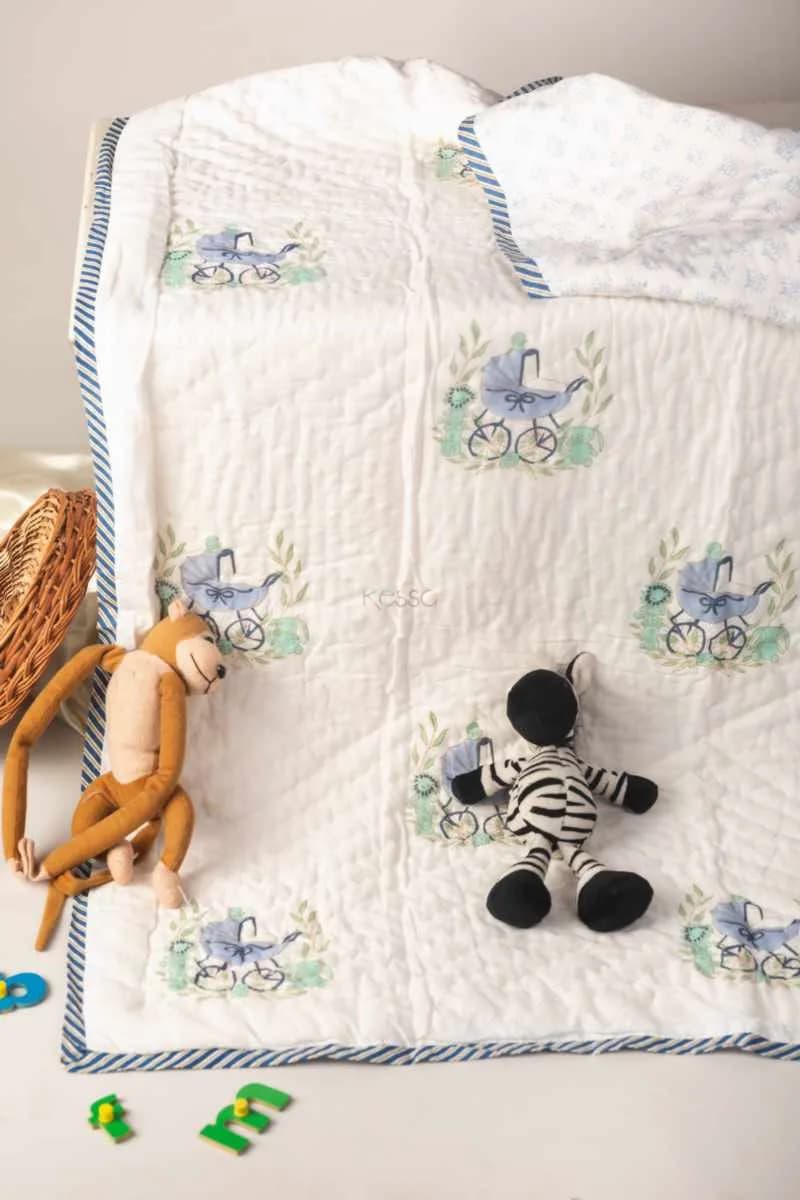 Buy Magnificent KAQ228 Harinakshi Blockprint Mulmul Baby Quilt Online | Kusvaa | Kusvaa Buy Magnificent KAQ228 Harinakshi Blockprint Mulmul Baby Quilt Online | Kusvaa | Kusvaa