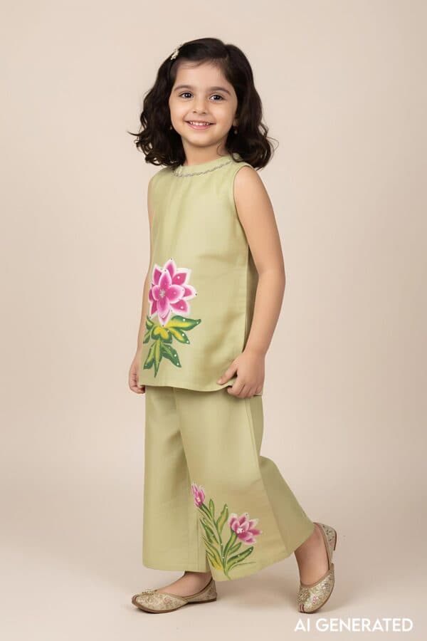 Buy Intriguing GRW104 Shanui Chanderi Girl's Kurta Pant Set Online | Kusvaa Buy Intriguing GRW104 Shanui Chanderi Girl's Kurta Pant Set Online | Kusvaa