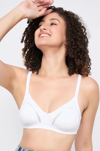 Amante- Perfect Poise Non-Padded, Non-Wired Cotton Bra in White | Clovia Amante- Perfect Poise Non-Padded, Non-Wired Cotton Bra in White | Clovia