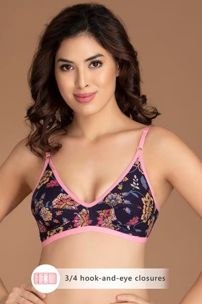 Buy Non-Padded Non-Wired Floral Print Full Cup Bra - Cotton Online - Clovia Buy Non-Padded Non-Wired Floral Print Full Cup Bra - Cotton Online - Clovia