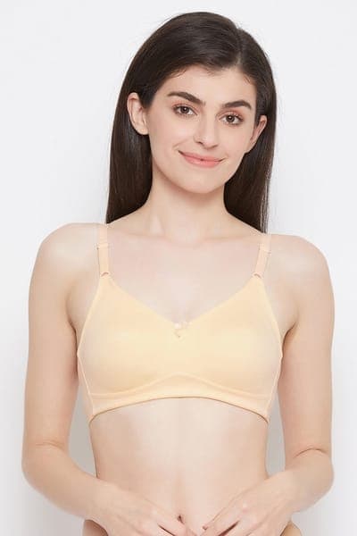 Non-Padded Non-Wired T-Shirt Bra in Nude-Colour - Cotton | Clovia Non-Padded Non-Wired T-Shirt Bra in Nude-Colour - Cotton | Clovia