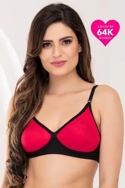 Full Coverage T shirt Bra With Cross-Over Moulded Cups In Black - Cotton Rich | Clovia Full Coverage T shirt Bra With Cross-Over Moulded Cups In Black - Cotton Rich | Clovia