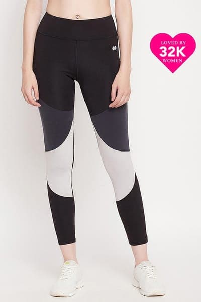 High Rise Colourblocked Active Tights in Black High Rise Colourblocked Active Tights in Black