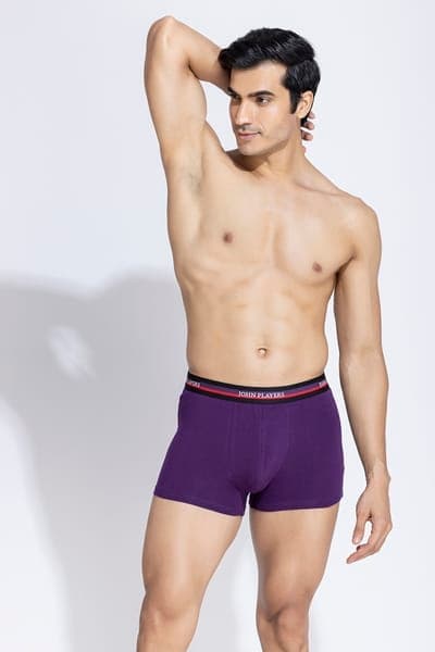 Pack of 2 John Players Classic Cotton Trunk in Purple Pack of 2 John Players Classic Cotton Trunk in Purple