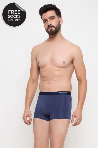 John Players Modern Bonded Trunk in Navy Colour - Free Socks Included John Players Modern Bonded Trunk in Navy Colour - Free Socks Included
