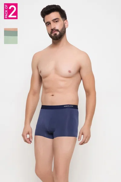 Pack of 2 John Players Modern Bonded Trunks - Free Socks Included | Clovia Pack of 2 John Players Modern Bonded Trunks - Free Socks Included | Clovia