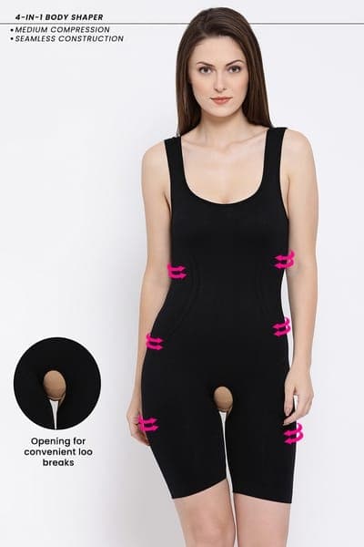 Mid-Thigh High Compression Body Shaper in Black Mid-Thigh High Compression Body Shaper in Black