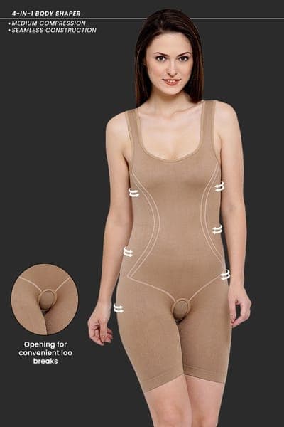 Mid-Thigh High Compression Body Shaper in Nude Colour Mid-Thigh High Compression Body Shaper in Nude Colour