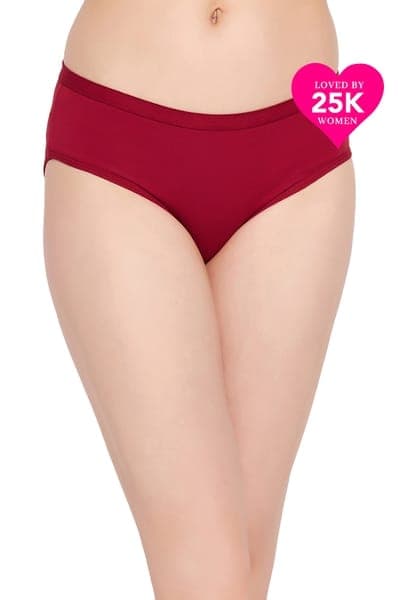 Mid Waist Hipster Panty in Maroon - Cotton Mid Waist Hipster Panty in Maroon - Cotton