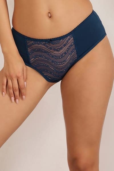 Mid Waist Hipster Panty in Navy Mid Waist Hipster Panty in Navy