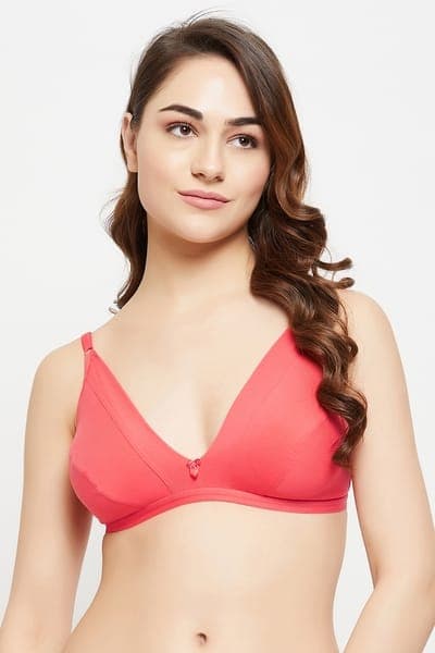 Buy Non-Padded Non-Wired Demi Cup Plunge Bra in Peach Colour - Cotton Online - Clovia | Clovia Buy Non-Padded Non-Wired Demi Cup Plunge Bra in Peach Colour - Cotton Online - Clovia | Clovia