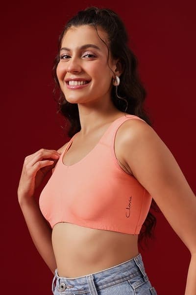 Non-Padded Non-Wired Full Coverage Everyday T-shirt Bra in Peach Colour- Cotton Non-Padded Non-Wired Full Coverage Everyday T-shirt Bra in Peach Colour- Cotton