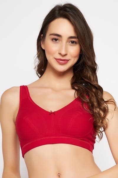 Buy Non-Padded Non-Wired Full Figure Bra in Red - Cotton Online - Clovia Buy Non-Padded Non-Wired Full Figure Bra in Red - Cotton Online - Clovia