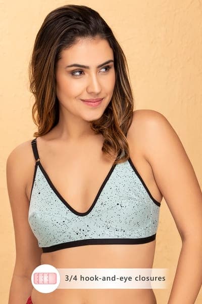 Non-Padded Non-Wired Full Coverage Printed Bra - Cotton Non-Padded Non-Wired Full Coverage Printed Bra - Cotton