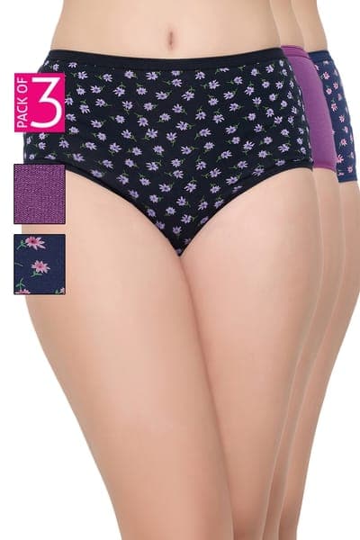Buy Pack of 3 High Waist Hipster Panties- Cotton Online - Clovia Buy Pack of 3 High Waist Hipster Panties- Cotton Online - Clovia