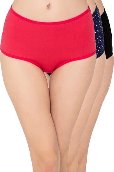Buy Pack of 3 High Waist Hipster Panties - Cotton Online - Clovia Buy Pack of 3 High Waist Hipster Panties - Cotton Online - Clovia