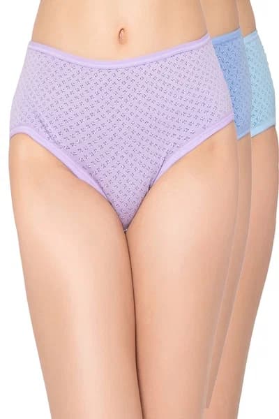 Pack of 3 Mid Waist Floral Print Hipster Panties - Cotton | Clovia Pack of 3 Mid Waist Floral Print Hipster Panties - Cotton | Clovia