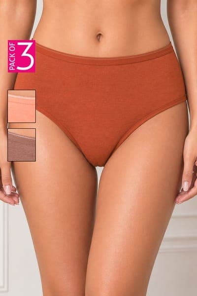 Pack of 3 Mid Waist Hipster Panties - Modal | Clovia Pack of 3 Mid Waist Hipster Panties - Modal | Clovia