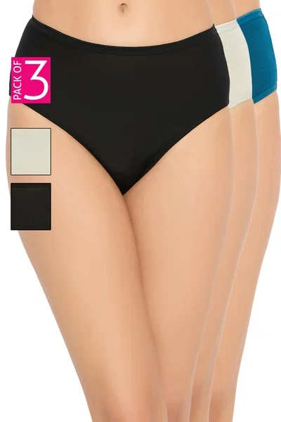Pack of 3 Mid Waist Hipster Panties - Modal | Clovia Pack of 3 Mid Waist Hipster Panties - Modal | Clovia