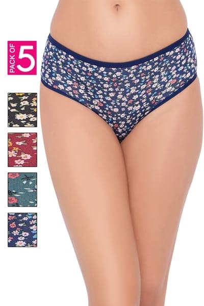 Pack of 5 Mid-Waist Hipster Panties Pack of 5 Mid-Waist Hipster Panties
