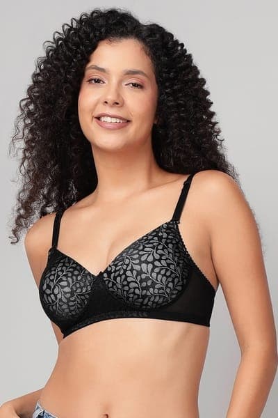 Padded Non-Wired Full Coverage Multiway Bra in Black - Lace Padded Non-Wired Full Coverage Multiway Bra in Black - Lace
