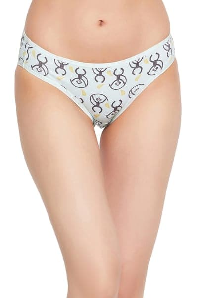 Buy Low Waist Monkey Print Bikini Panty in Baby Blue - Cotton Online - Clovia Buy Low Waist Monkey Print Bikini Panty in Baby Blue - Cotton Online - Clovia