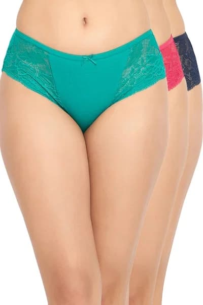 Pack of 3 Mid Waist Hipster Panties - Cotton | Clovia Pack of 3 Mid Waist Hipster Panties - Cotton | Clovia