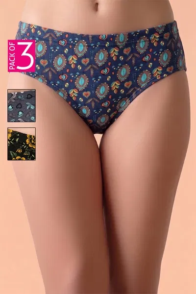 Buy Pack of 3 Mid Waist Printed Hipster Panties with Inner Elastic - 100% Cotton Online - Clovia | Clovia Buy Pack of 3 Mid Waist Printed Hipster Panties with Inner Elastic - 100% Cotton Online - Clovia | Clovia