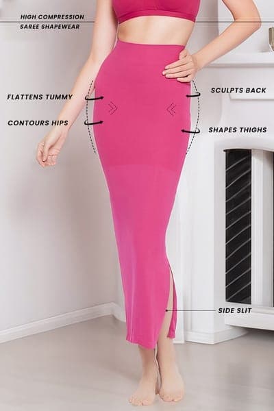 Saree Shapewear with Side Slit in Pink Saree Shapewear with Side Slit in Pink