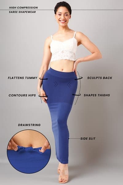Saree Shapewear with Drawstring in Navy Saree Shapewear with Drawstring in Navy